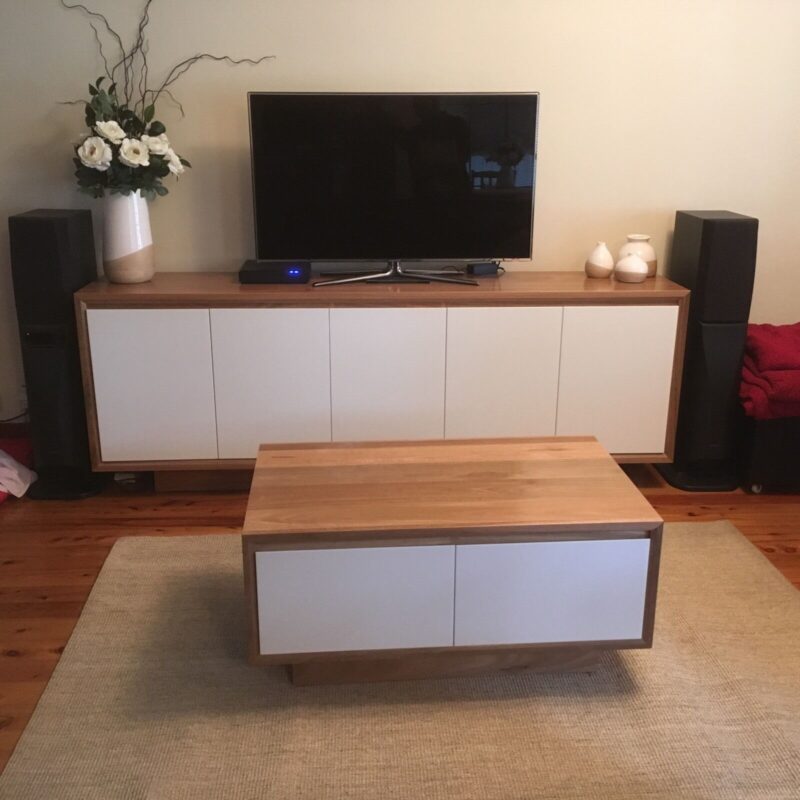 Australian Made Spotted Gum Hardwood Timber Belfield Coffee Table - Image 4
