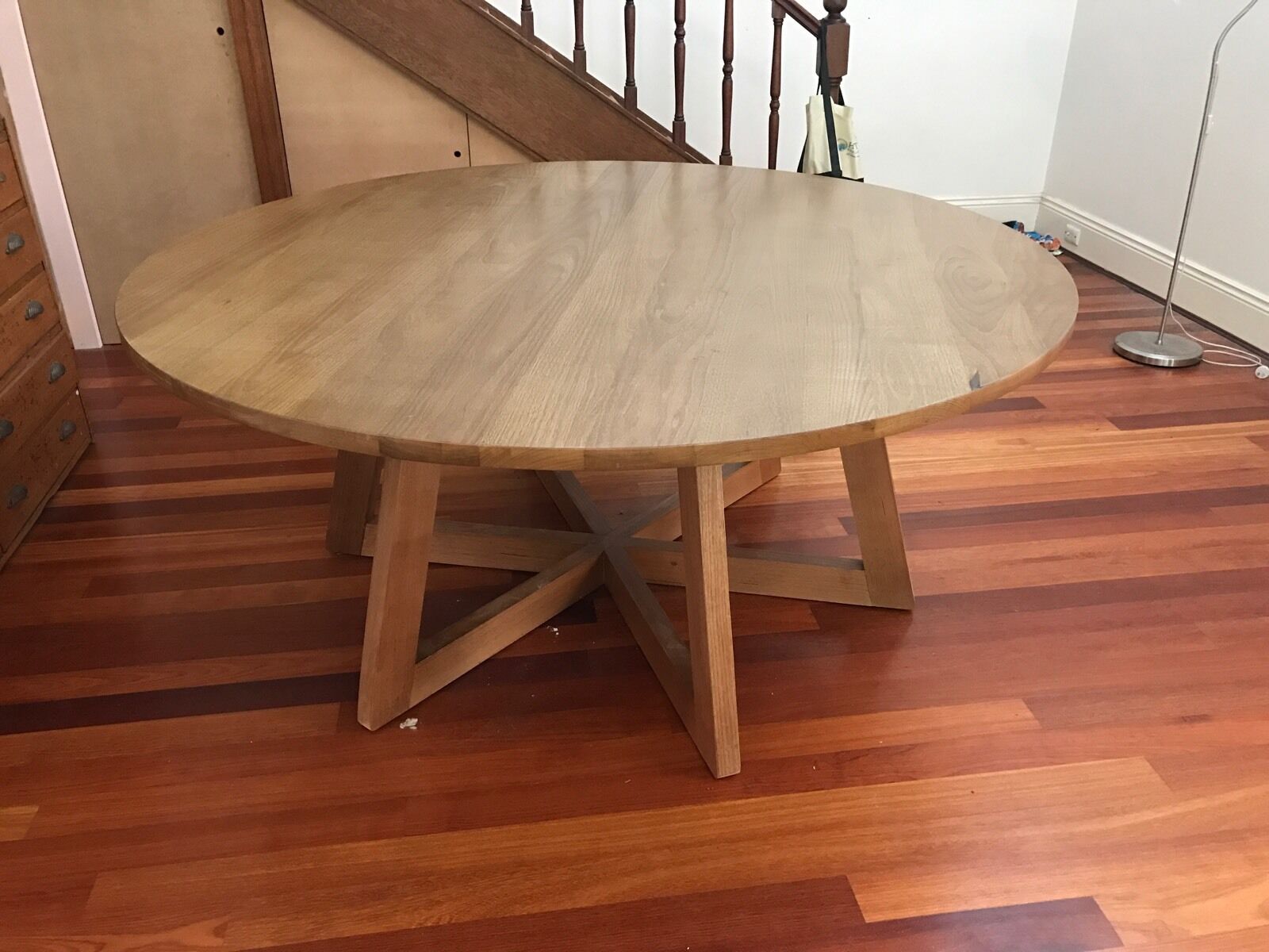 Tassie Oak Republic Round Table, Round Dining Table Australian Made