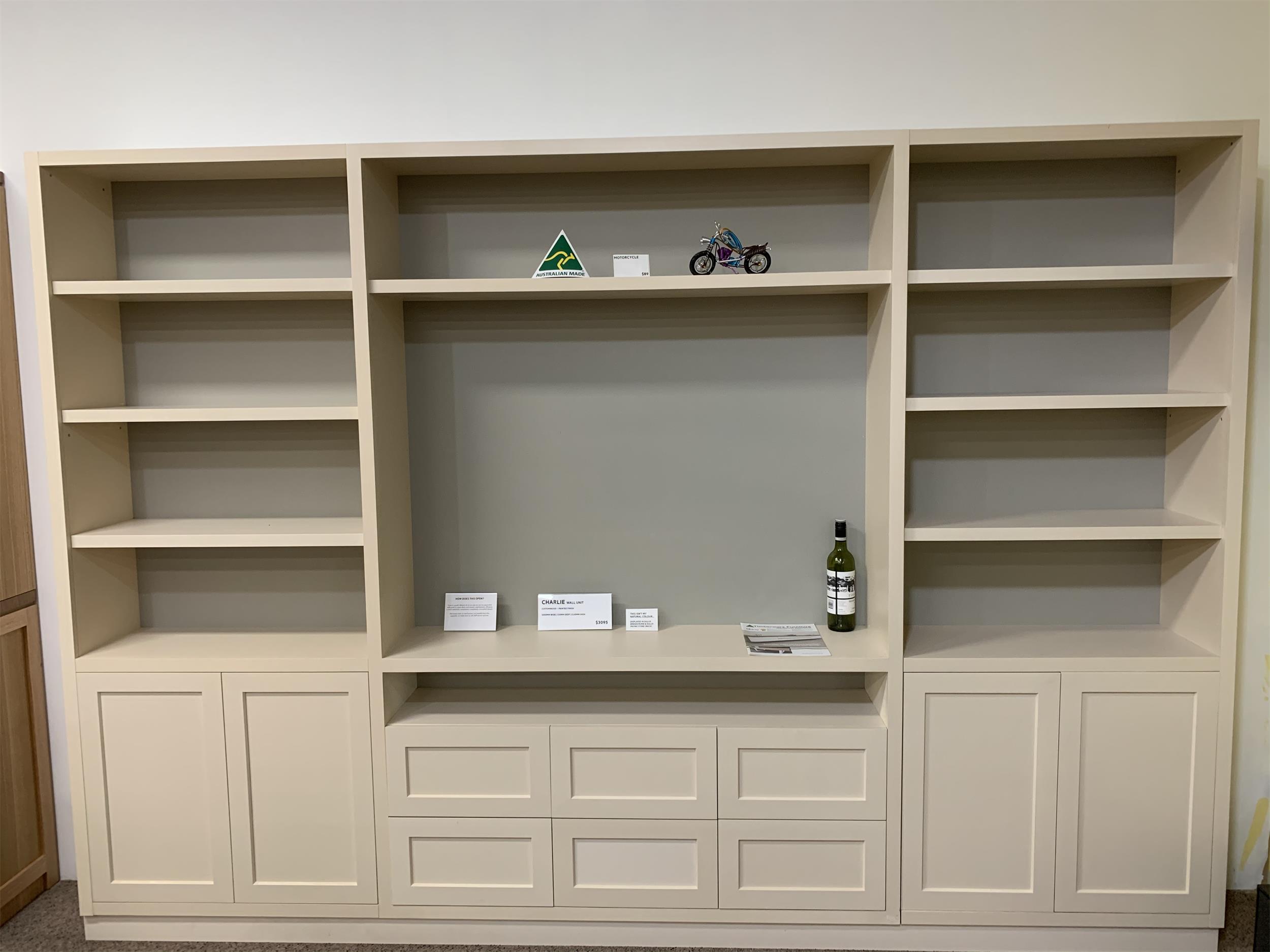 Painted Mdf Wall Unit Bookcase Australian Made AUSFURNITURE   0418 Charlie Wall Unit 